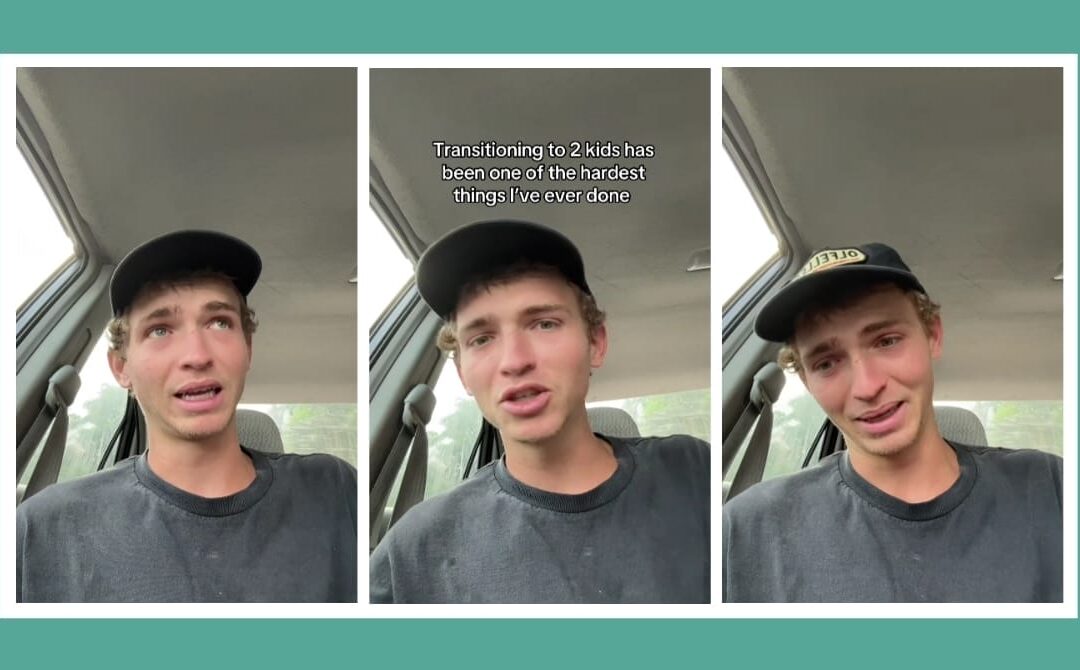 Dad breaks down in tears—the transition to 2 kids is harder than he ever expected