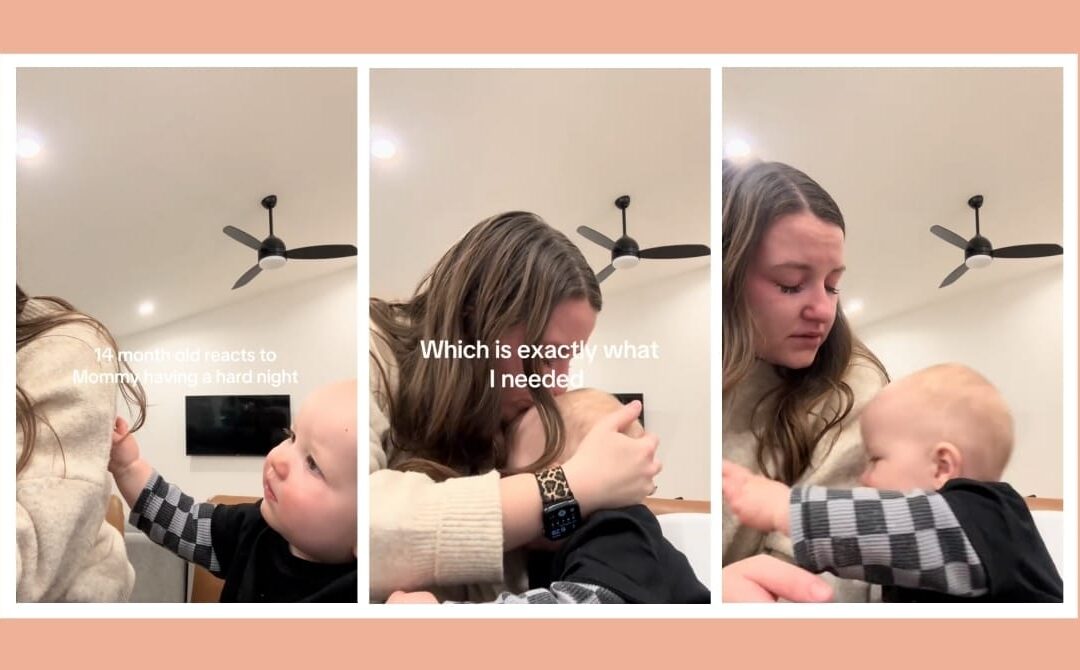 14-month-old sees his mom crying—what he does next will melt your heart