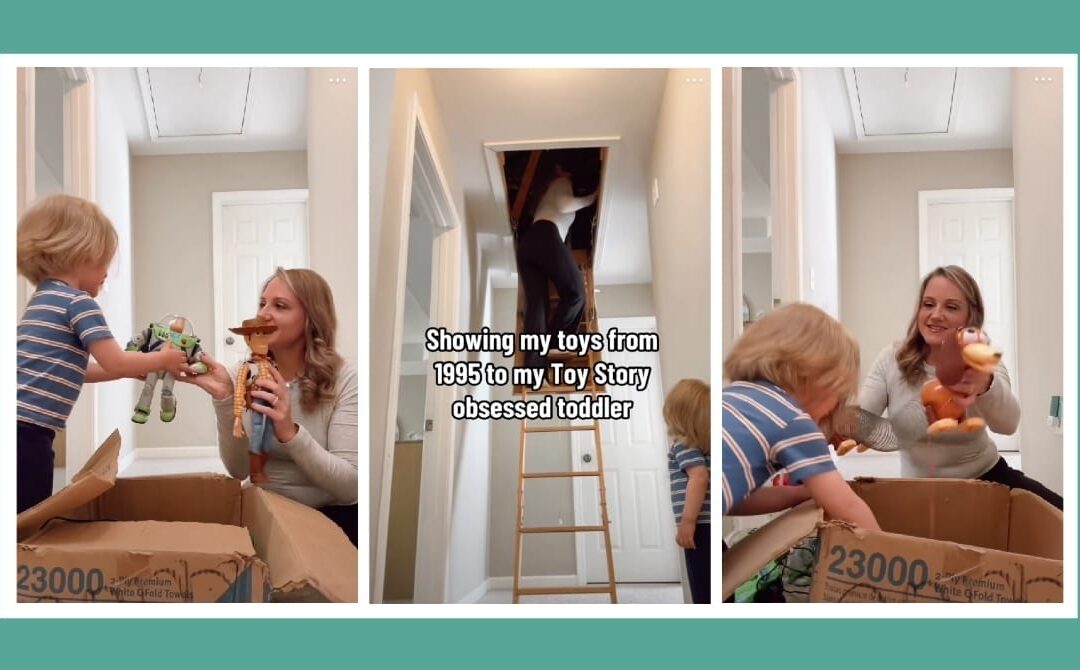 Mom unboxes her 30-year-old Toy Story toys—and her toddler’s joy is straight out of a Pixar movie