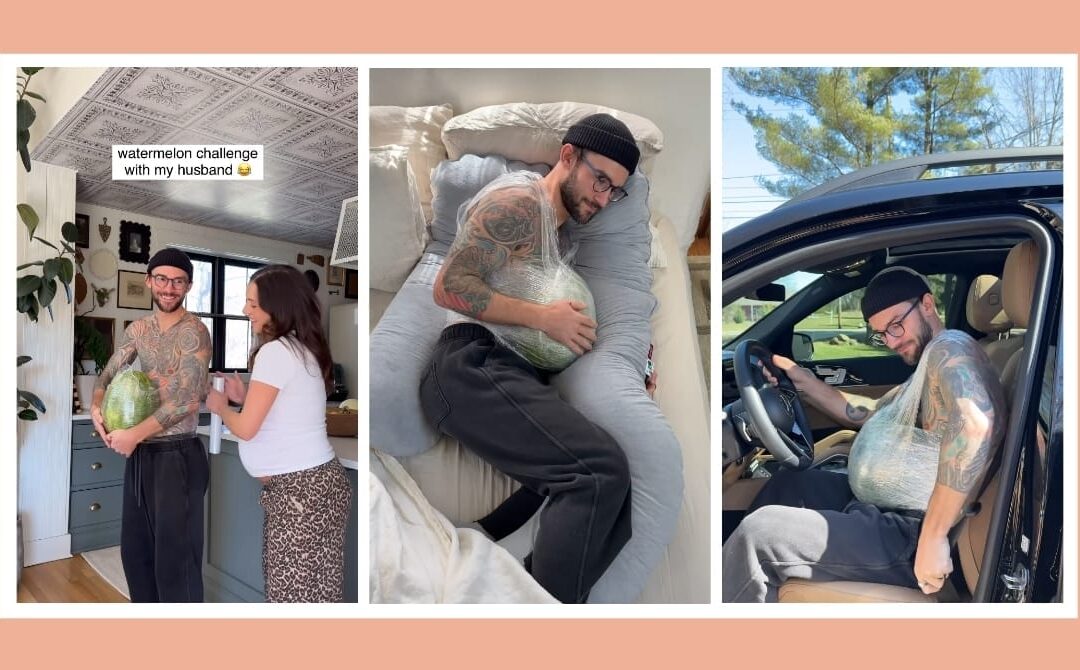 Pregnant wife challenges husband to wear a ‘baby bump’—his reaction is everything