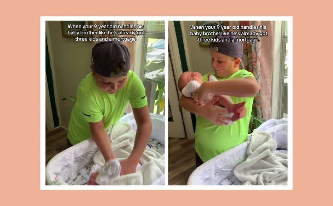 The way this 9-year-old carries his baby brother? We weren’t ready