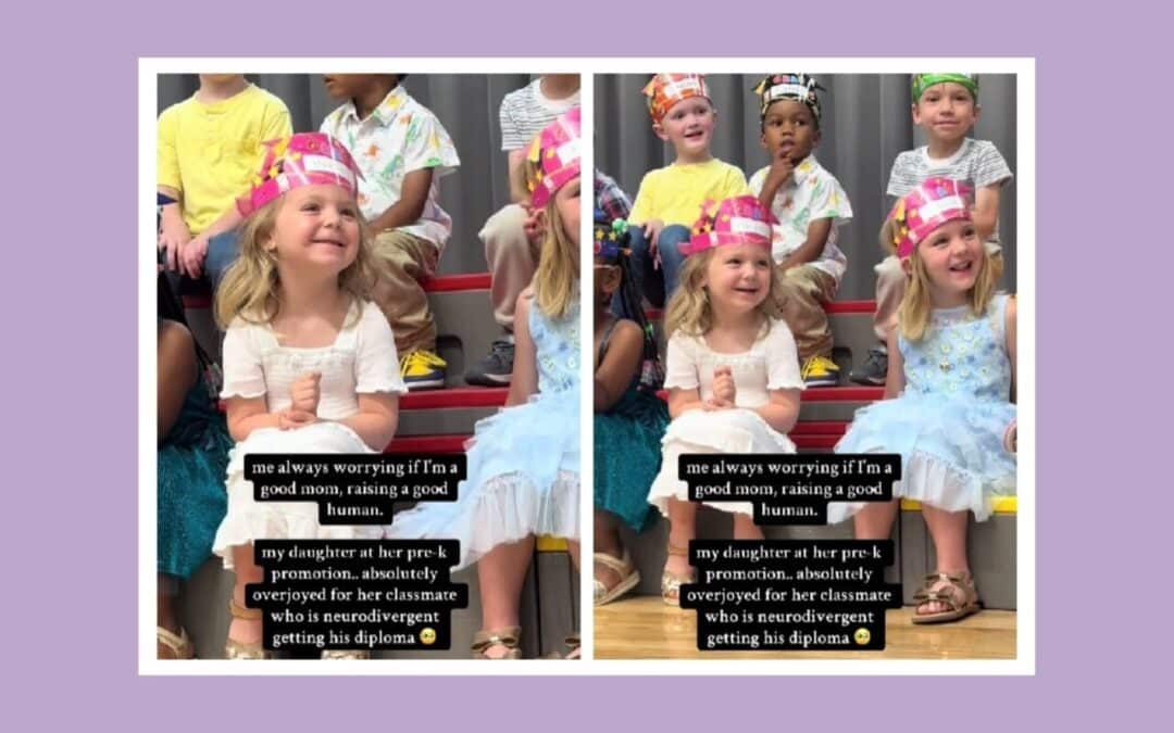 A little girl’s joy at her classmate’s graduation is reminding parents what kindness really looks like