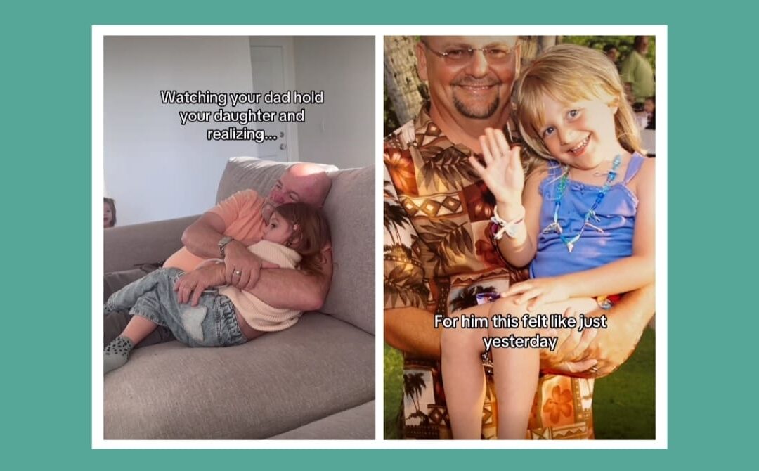 When her dad held her baby, time folded in on itself