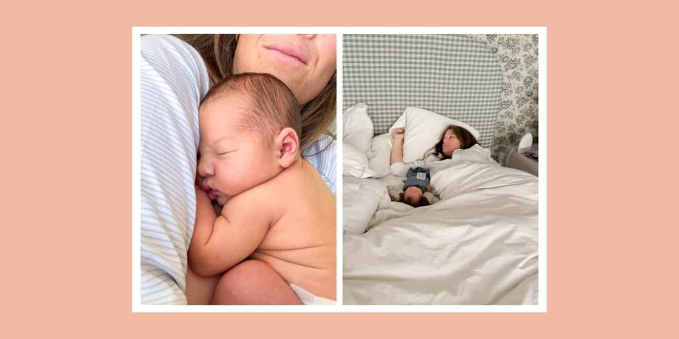 a mom holding her baby after crying over a BLT