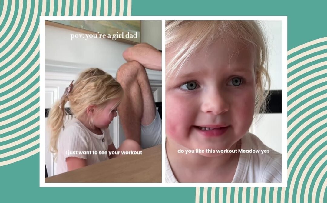 Girl dad asks why his toddler watches his workouts—her answer has parents in stitches