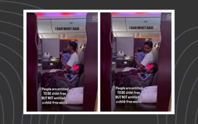 The glare on a long flight that hit this dad harder than the turbulence